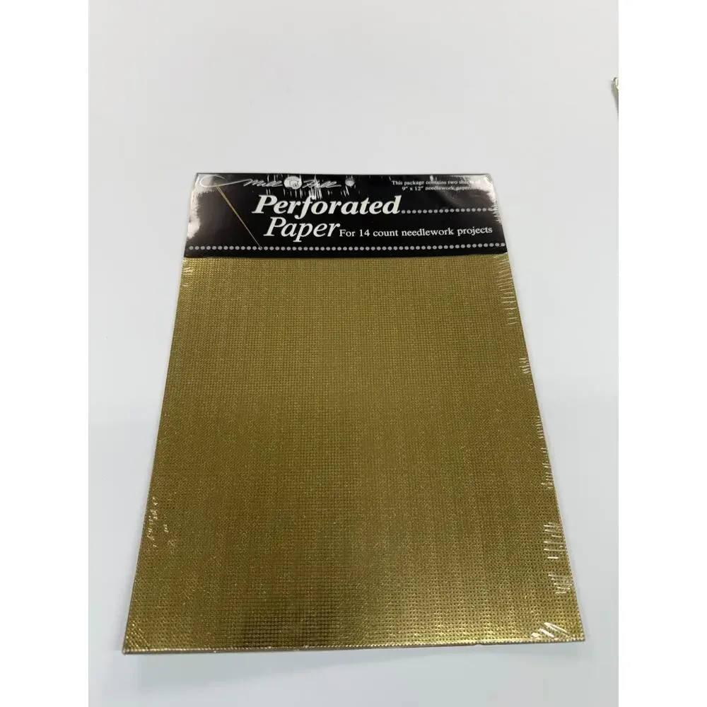 3 Packs Mill Hill Yarn Tree 14 Ct Perforated Paper Needlework 9x12 Gold Silver